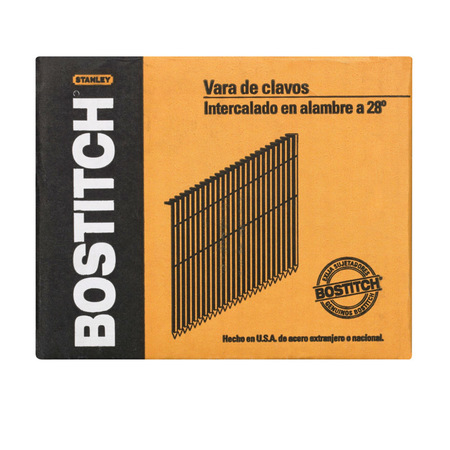 BOSTITCH Collated Framing Nail, 3-1/4 in L, Thickcoat, Full Round Head, 28 Degrees S12DGAL-FH